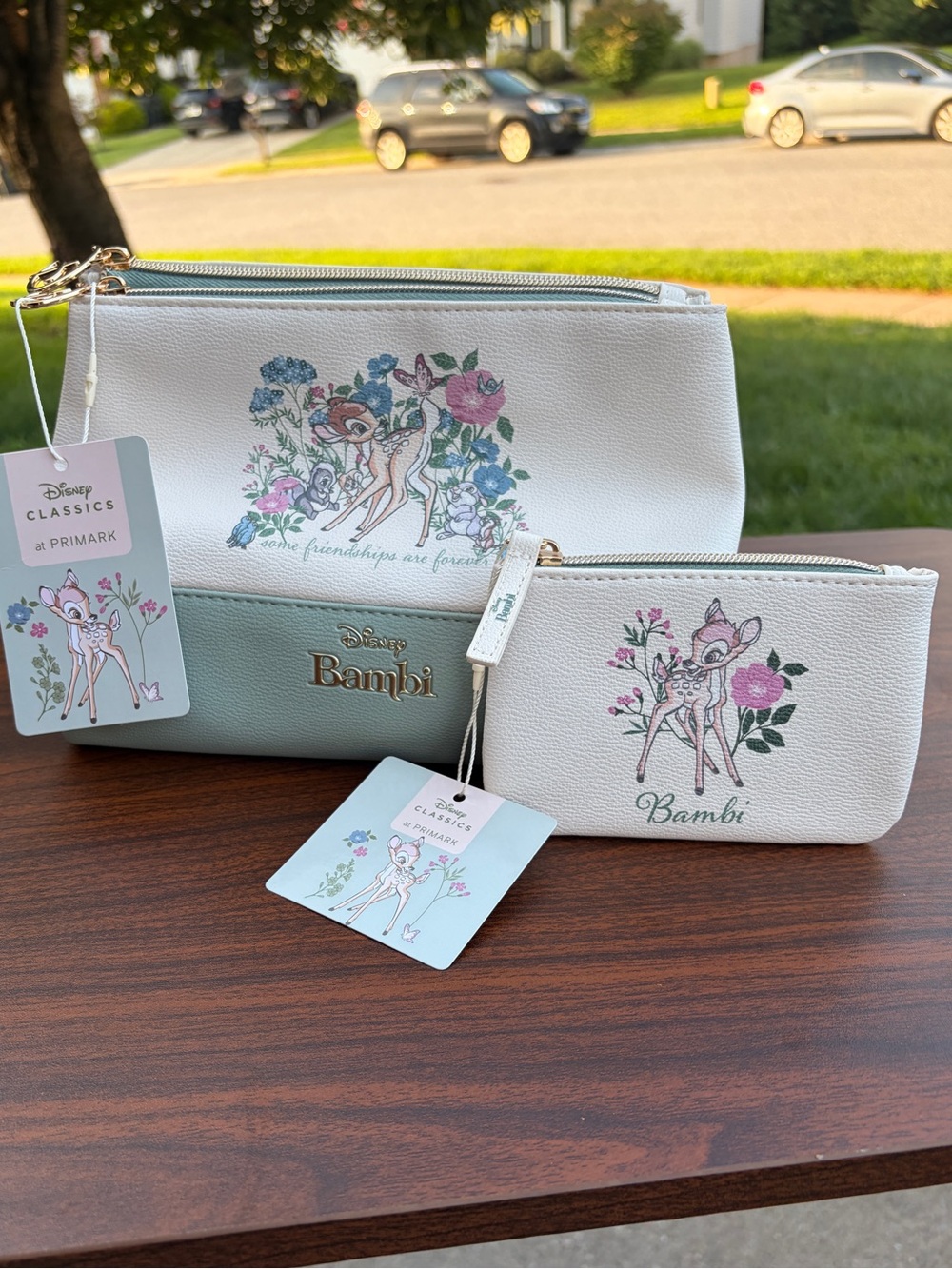 Disney Bambi Primark Cosmetic Makeup Travel Bag 2-Piece Set NWT